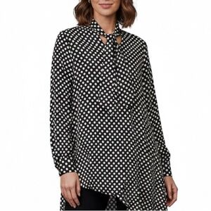 44# Zara Polka Dots Geometric/Assimetrical Women Blouse NWOT